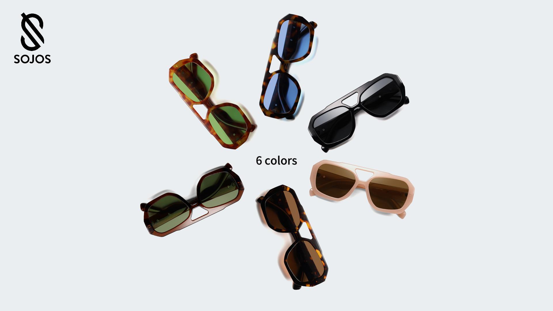 Amazon.com: SOJOS Trendy Hexagonal Aviator Sunglasses Women Men
